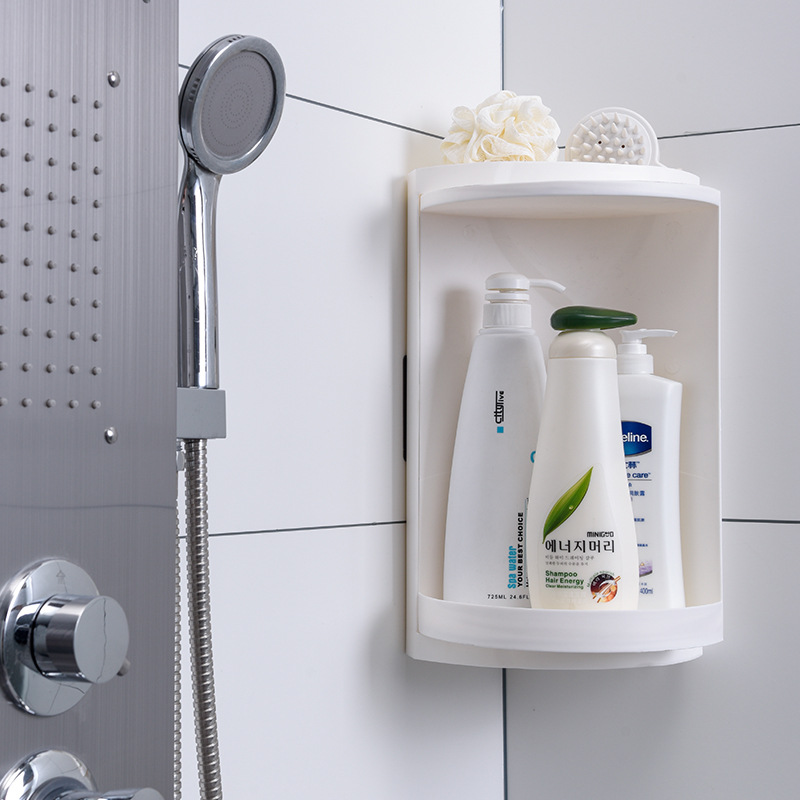 Title 2, Bathroom Rotating Storage Rack Floor Suction Wa...