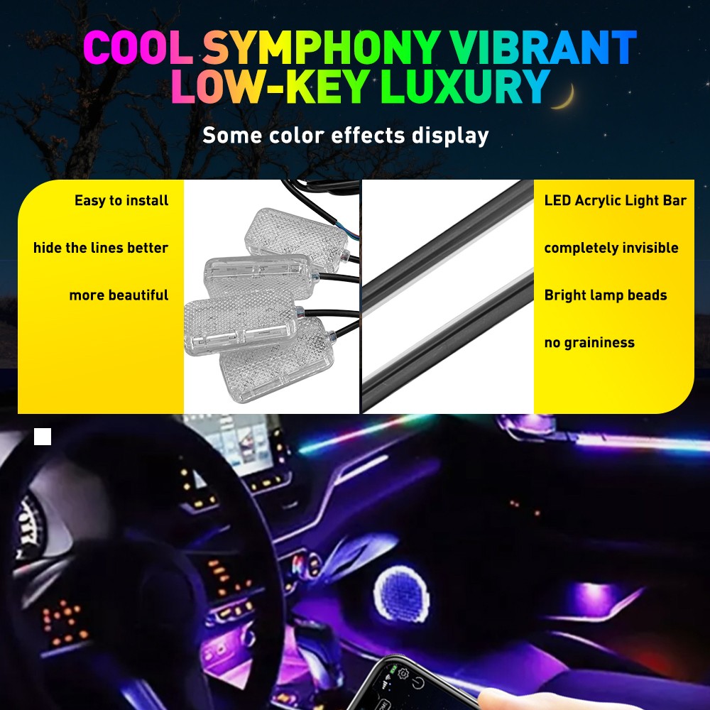 10in1 Full LED Bead Symphony Dream Car Interior Ambient Lighting Wireless Kit UK — image 6