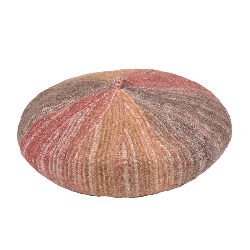 Vintage Gradient Wool Knitted Beret