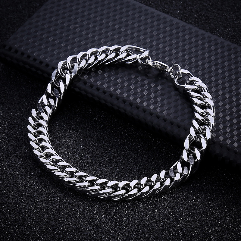 NFashion Titanium Steel Chain Bracelet Amazon Simple Men's Stainless Steel Ewelry