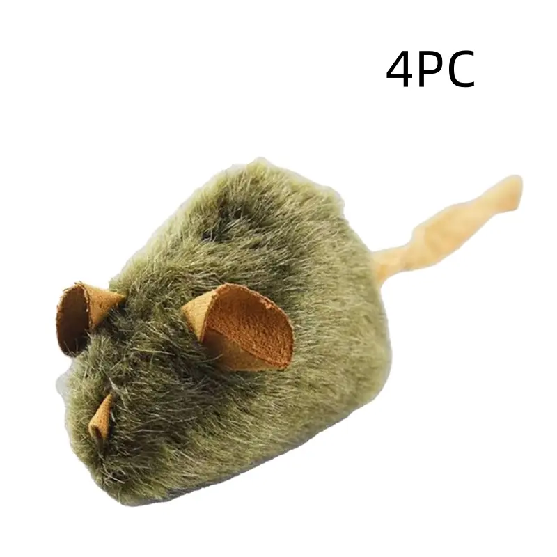 Funny Plush Mice Cat Toy Simulation Mouse Kitten Toy Bite-resistant Automatic Chirping Interactive Cat Chew Toy