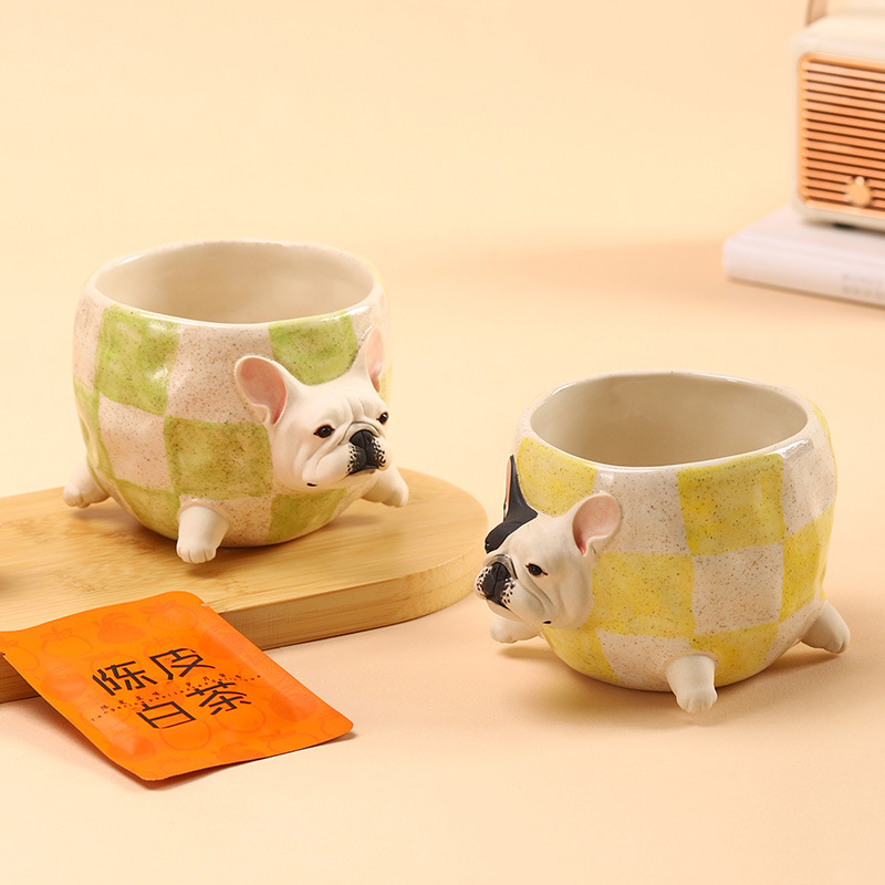 Title 8, Handmade Bulldog Coffee Cup Water Creative Cute