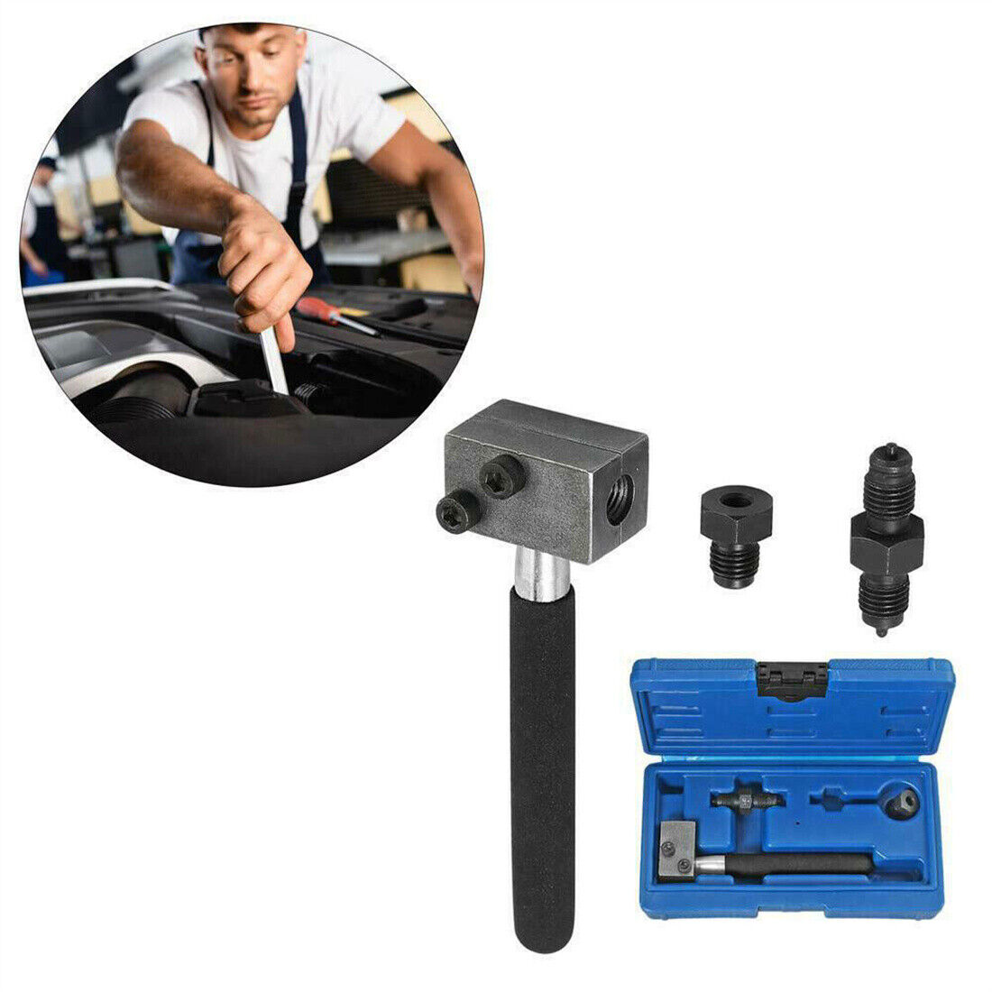 Brake Pipe Flaring Tool SAE Hand Held On Car Double Flare Kit — image 12