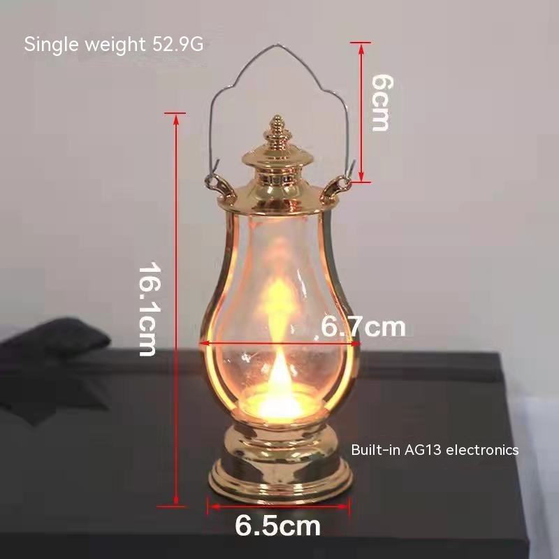 Title 1, LED Retro Portable Kerosene Lamp Decorative Sto...