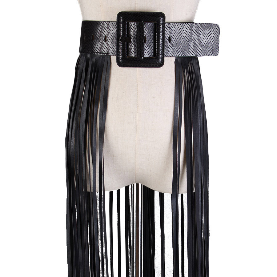 Title 4, Fringed Belt Wild Snakeskin Pattern Decorative ...