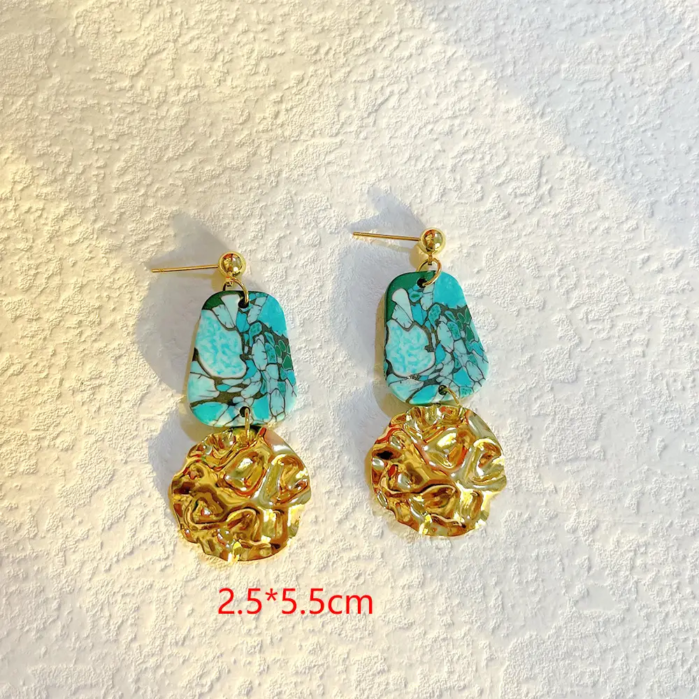 Exaggerated Geometric Square Clay Earrings For Ladies