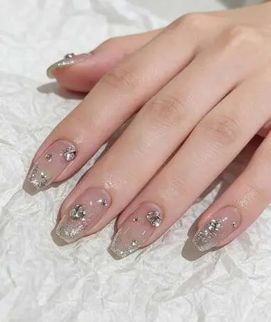 Of Short Coffin-shaped Nail Polish Powder French