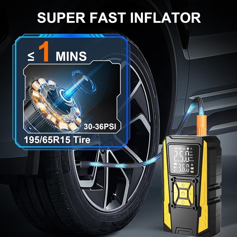 Car Tyre Inflator Electric Air Compressor Pump 12V 150PSI With LED Light — image 10