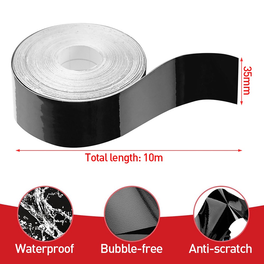 Gloss Black De-Chroming Chrome Delete Tape 35Mm X 10M Wrapping Vinyl Dechrome 1x — image 9