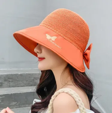 Literary Versatile Casual Korean Style Spring Summer Hat - Orange