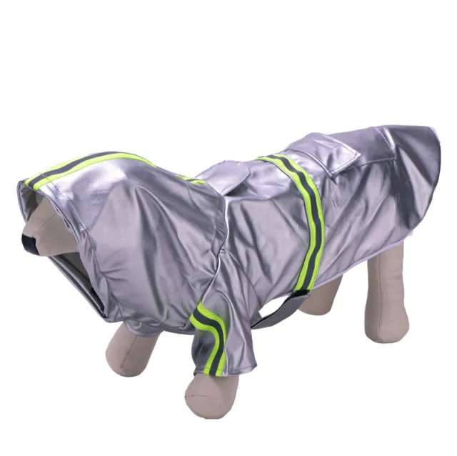 Dog Clothes Reflective Cloak Medium And Large Windproof Outdoor Jacket Silver - Shop at LoveMi