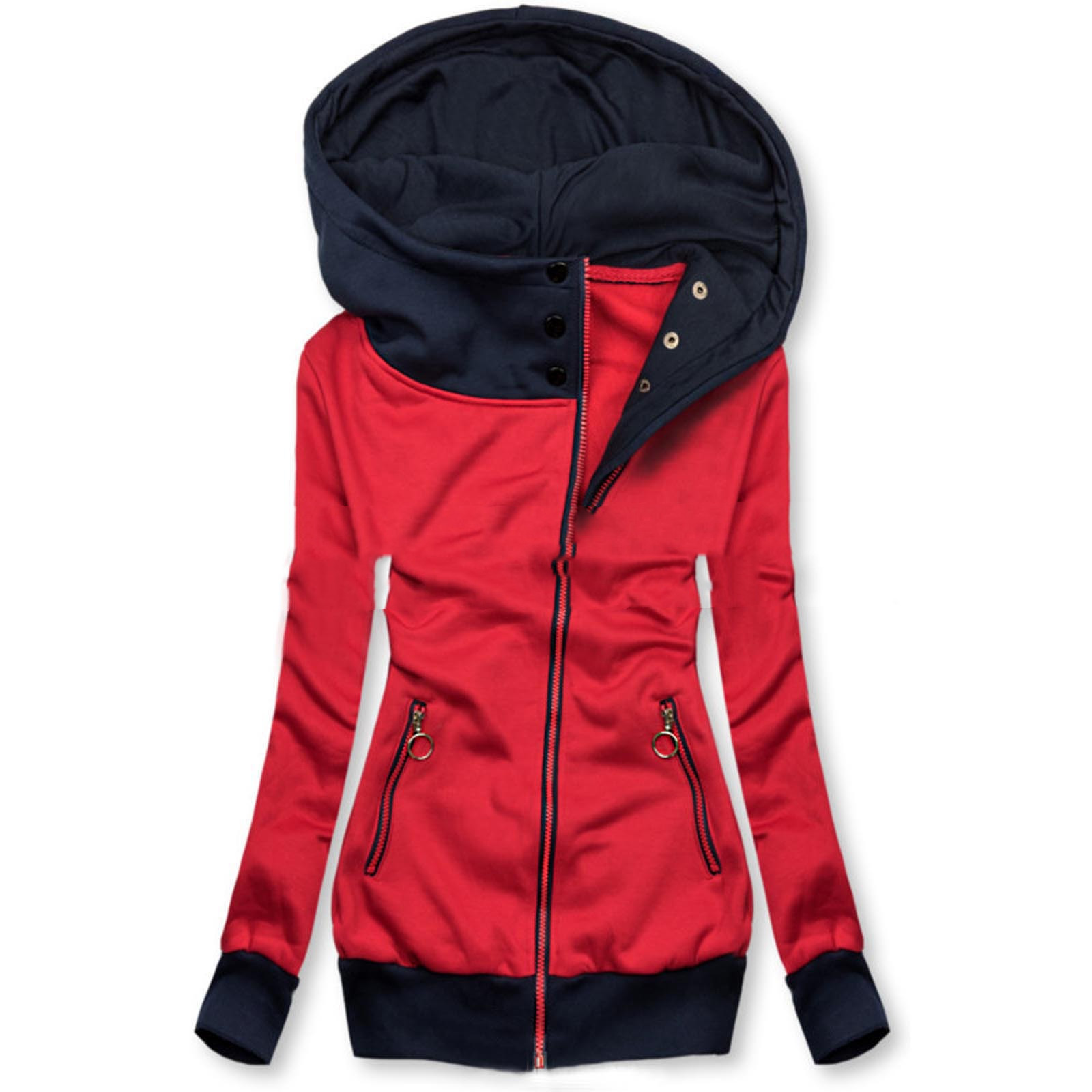 معطف واقٍ أنيق طويل بدون حزام بتصميم OL بلون نقي