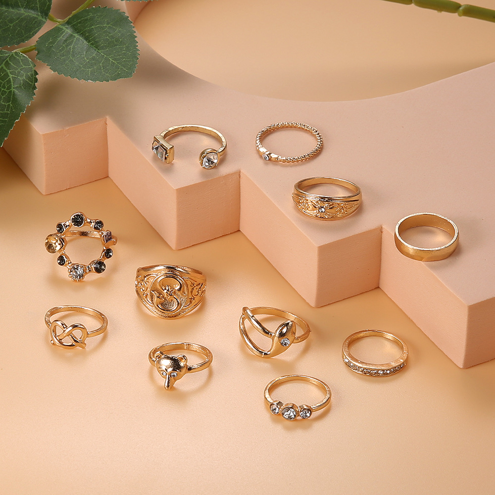 Rhinestone Fox Ring Fashion Diamond