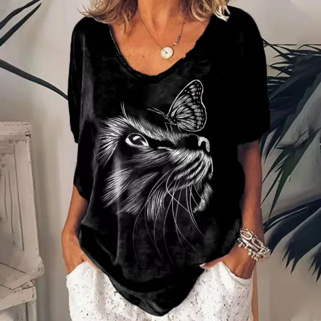 T shirt Animal Print Casual Loose Street Trend Erxxwaa222 M - Shop at LoveMi