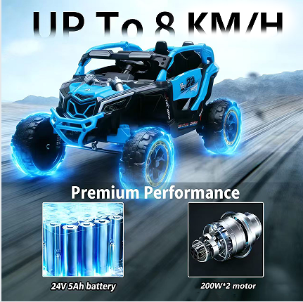 24V 400W Kids Ride On Car UTV W&Parents Remote Control,4-wheel Suspension, 3 Speed, Power Display,Bluetooth,MP3,Music,LED Light, Provide A Speed Of 4-8KM&H For Kids 24