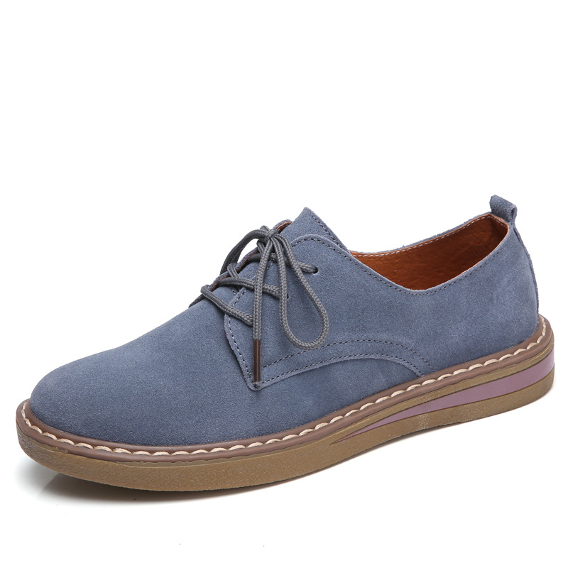 Title 4, Flat-bottomed casual shoes British small leathe...