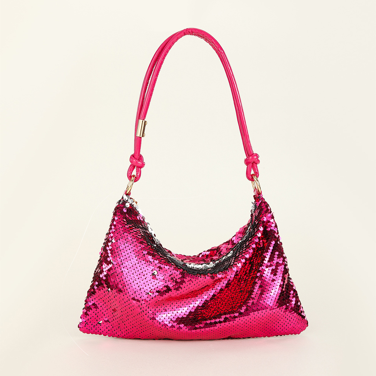 Sequin Knotted Single Shoulder Underarm Bag Rose - Shop at LoveMi