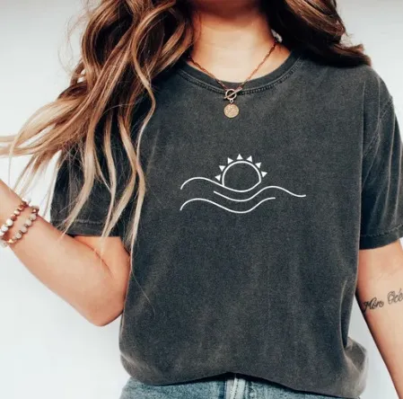 Women's T shirt Green Blue Pink Printed Short Sleeve Casual Weekend Basic V neck Short Sleeve Z779 - Shop at LoveMi