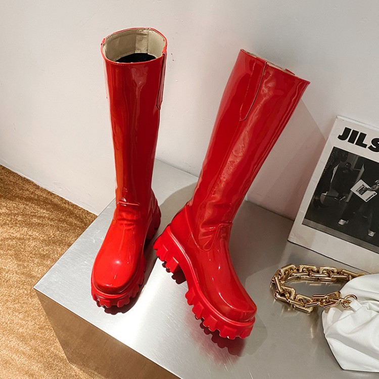 Title 10, Women Knee High Boots Wedges High Heels Platfor...