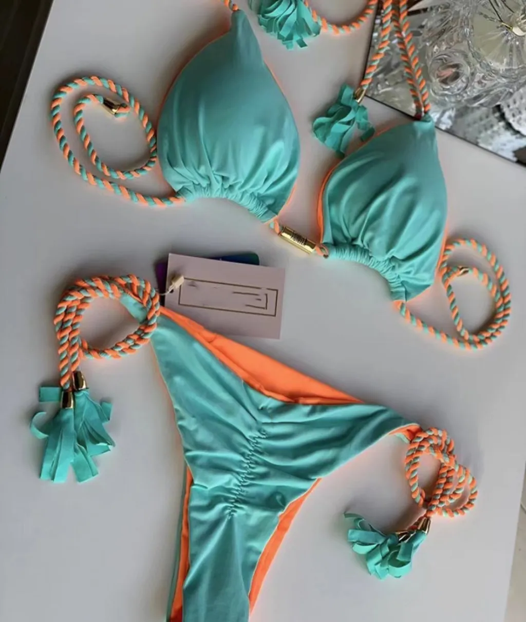Braided Bikini Triangle Bag Swimsuit - 3Style-S