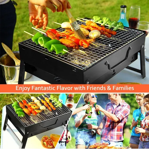 Foldable Smoker Grill Portable Lightweight BBQ Charcoal