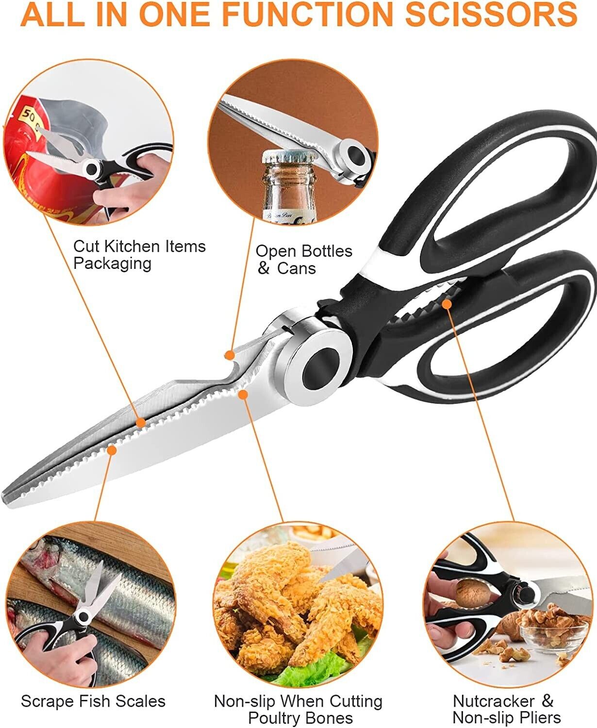 Heavy Duty Kitchen Shears for Cooking Meat. we ship only inside the US, USPS First Class Package 2 Day Handling , 2-5 Day Shipping. 2 PACK - Ultra Sharp Premium Heavy Duty Kitchen Shears- Ultimate Heavy Duty Scissors for Cutting Chicken, Poultry, Fish, Me