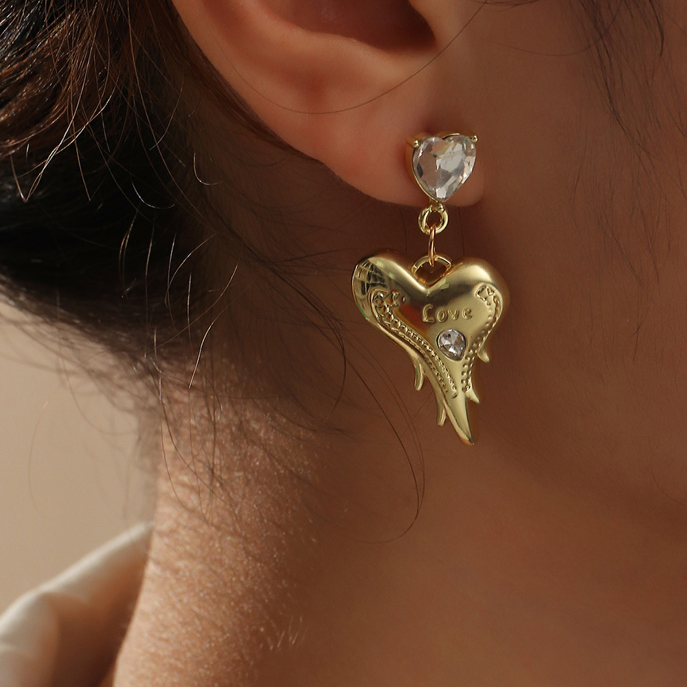 Metal Shaped Love Earrings Ins Trendy Earrings