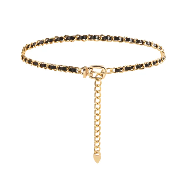 High Sense Waist Chain Metal Lady Versatile Decorative Belt Thin Chain With Skirt Suit Belt Body Chain Gold - Shop at LoveMi
