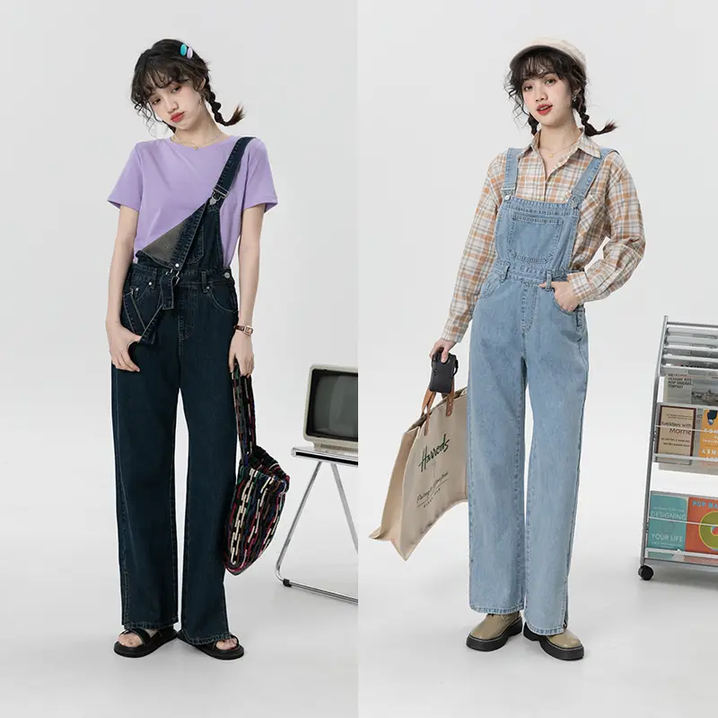 Women's High Waist Loose Spring Denim Overalls