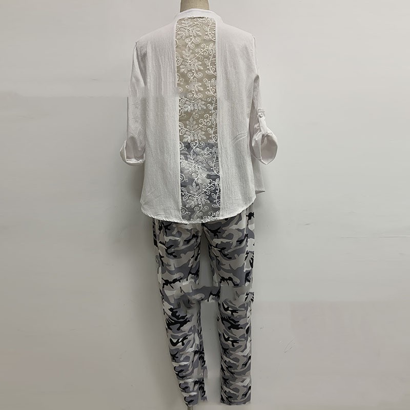 Title 6, Long Sleeved Top With Floral Hollowed Out Pants...