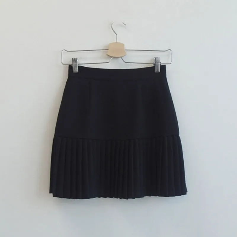 Early Spring Retro French Niche Design Double Layer - Black Skirt