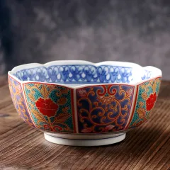 Japanese Ceramic Soup Plate Court Painting Retro Nostalgia - 7Inch Lotus Bowl067 - View 1
