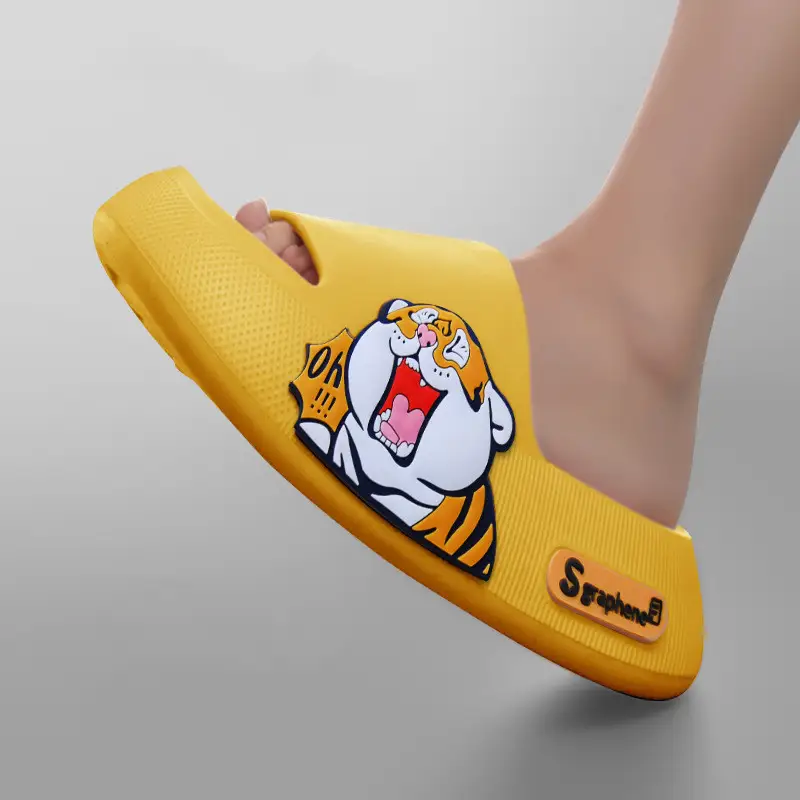 Thick Sole Non-Slip Sandals for Indoor and Outdoor Use — Tiger yellow, 36to37