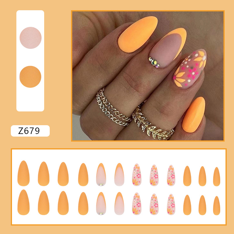 Round Head Almond Nail Matte Texture - Image 9