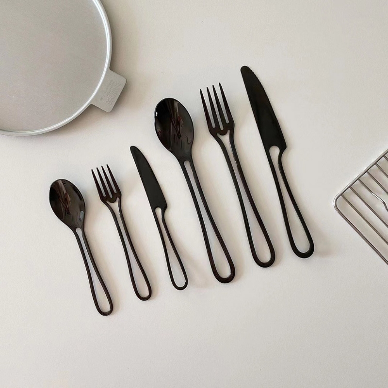 Stainless Steel Western  Fruit Household Steak Knife Fork Spoon Set