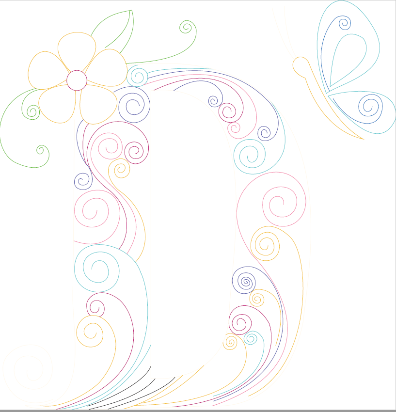 Paper Filigree Painting Kit - Letters (A style-S)