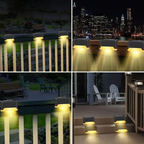 New Upgrade Waterproof LED Solar Fence Lamp Deck Lights