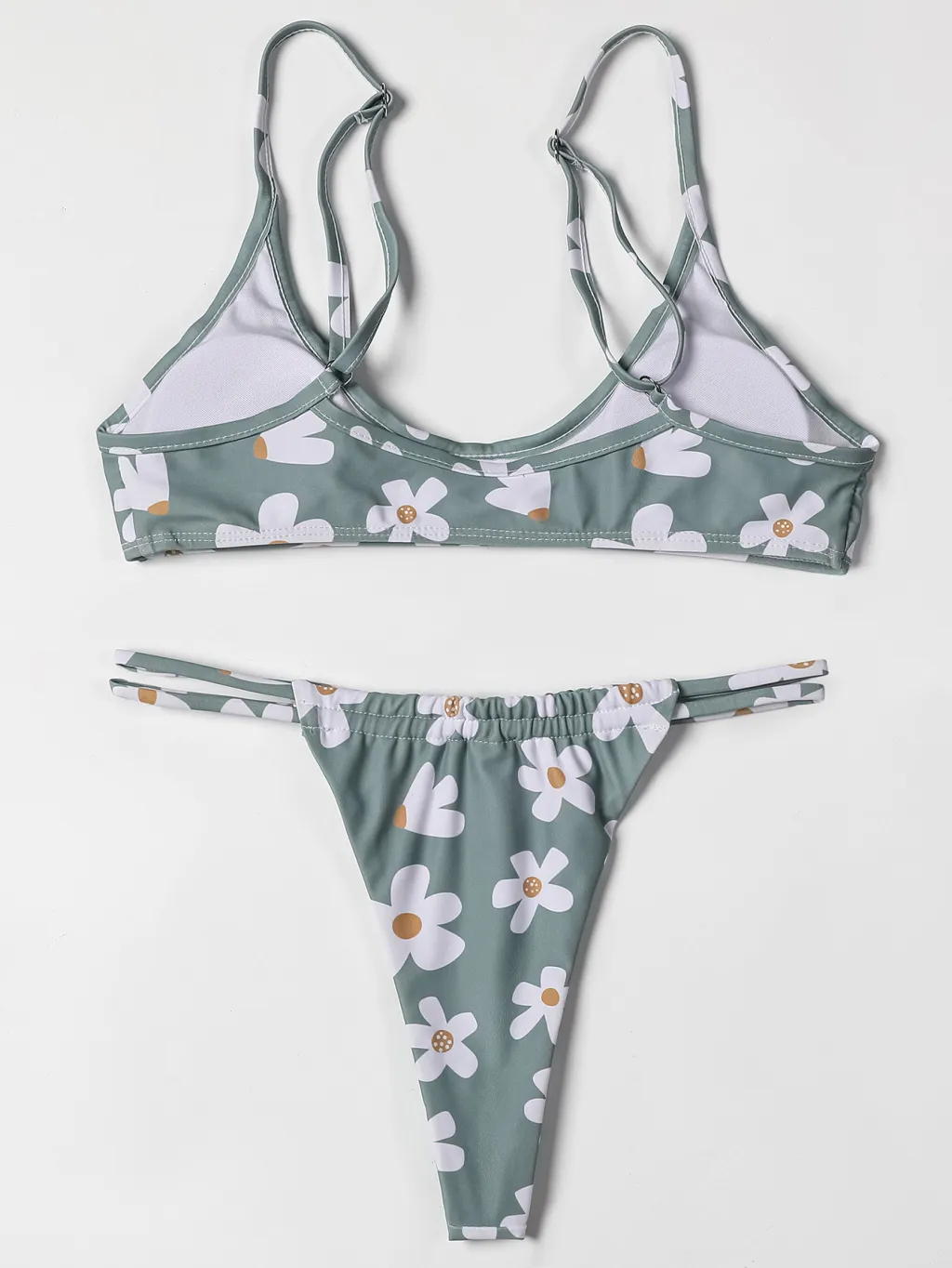 Floral Print Low Rise Bikini Swimsuit - Floral
