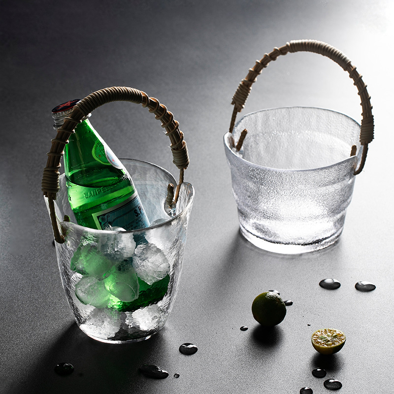 Glass Ice Bucket High-value Bar KTV Commercial Japanese Creative Mini Ice Bucket Household