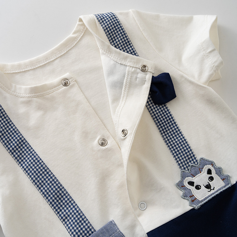 Fashion Simple Baby Short-sleeved One-piece