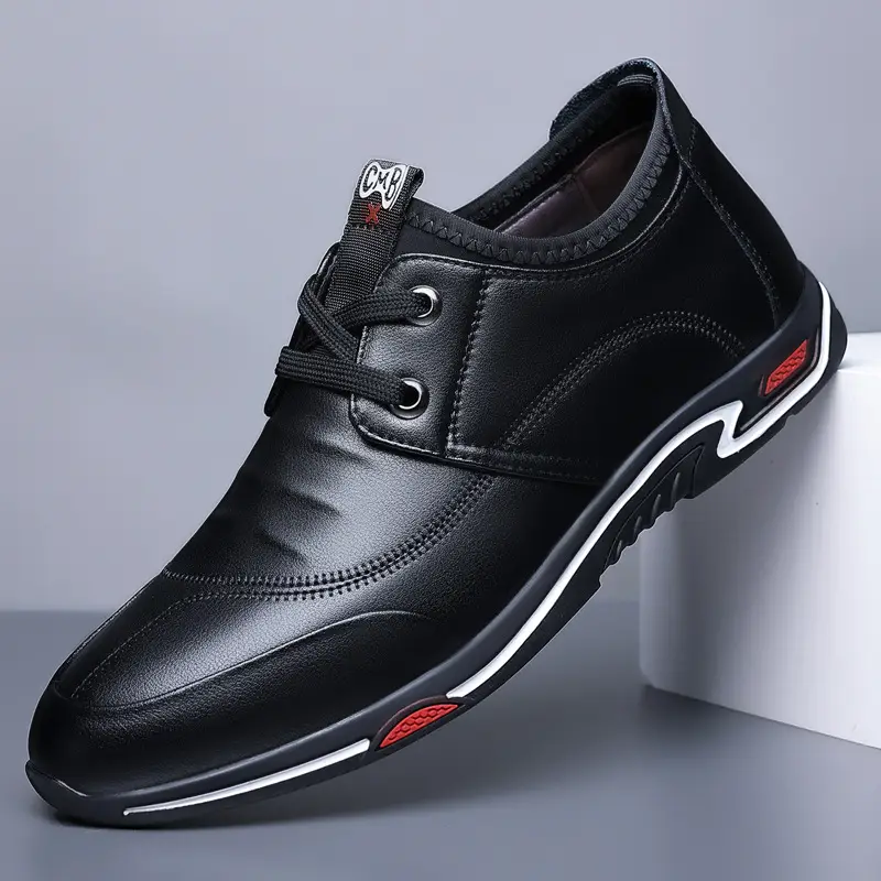 Men's Casual Breathable Soft Sole Lace-up Leather Shoes