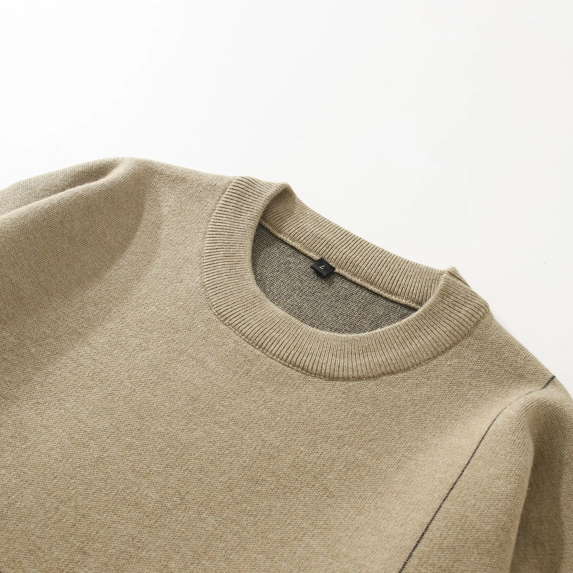 Irregular Lines Fashion Round Neck Long Sleeve Sweater Men