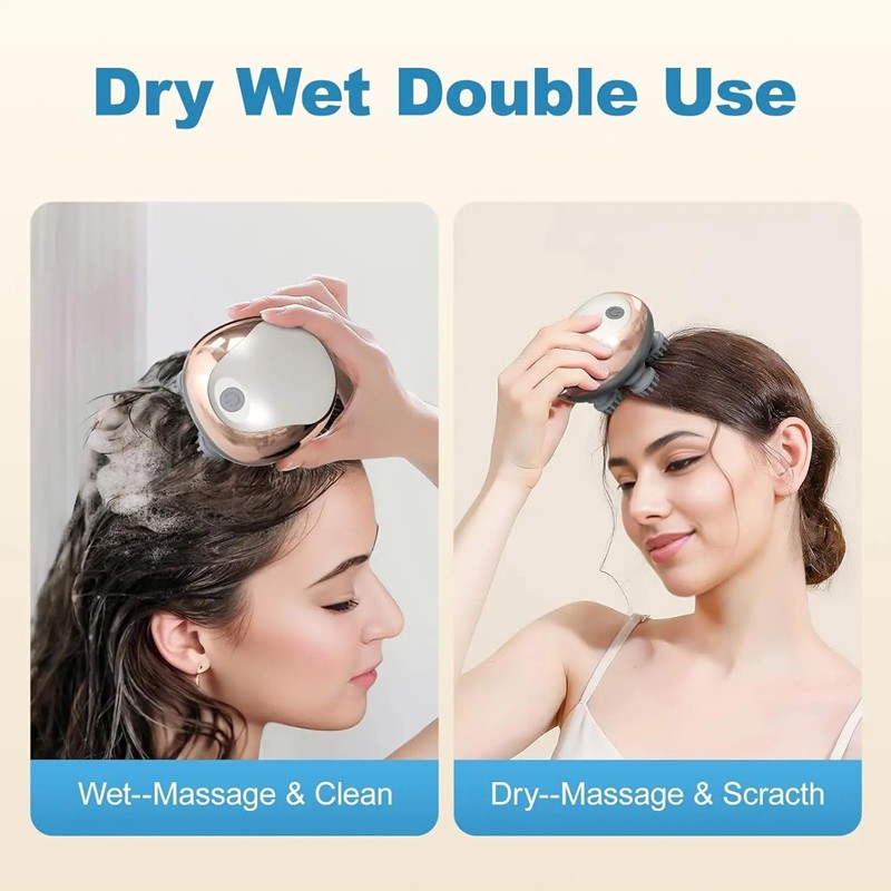 Electric Scalp Massager Head Massager Waterproof Massager 3 Kneading Modes R