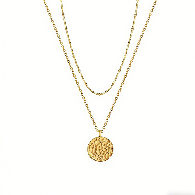 14K Gold Layered Choker Necklace – Minimalist Women’s Chain Jewelry – US Shippin
