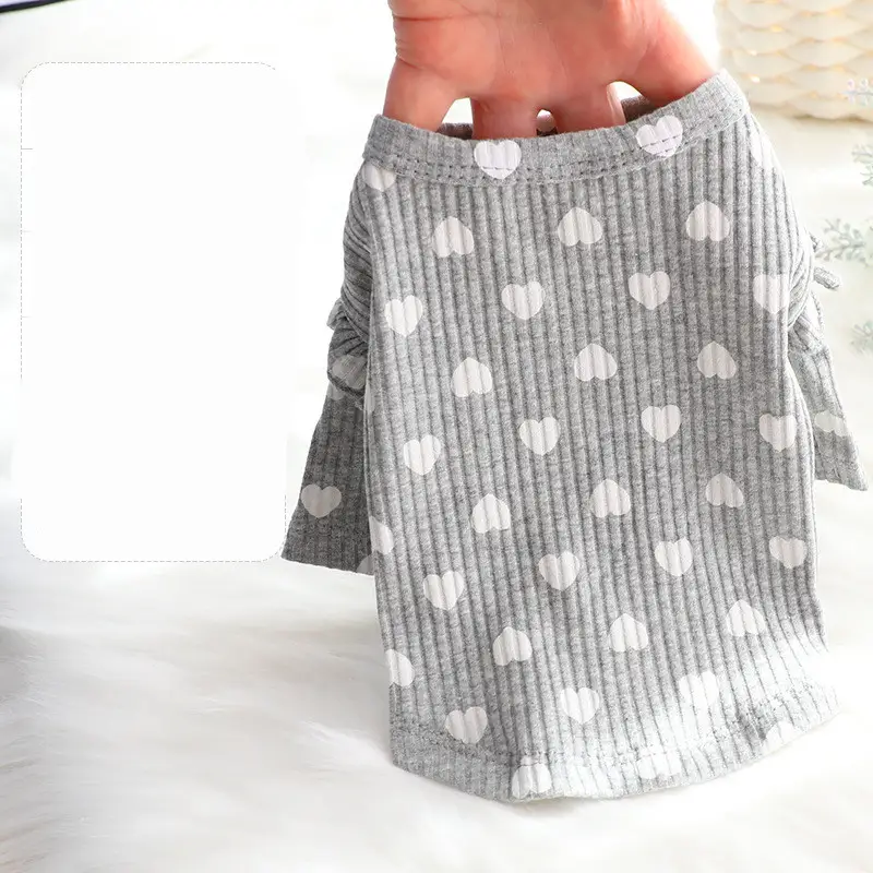 Thin Cat Princess Bottoming Shirt Wholesale Love Cute Cotton Small Dog Pet