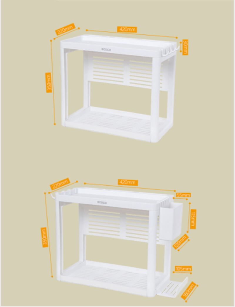 Title 5, Double-layer kitchen shelf knife rack storage box