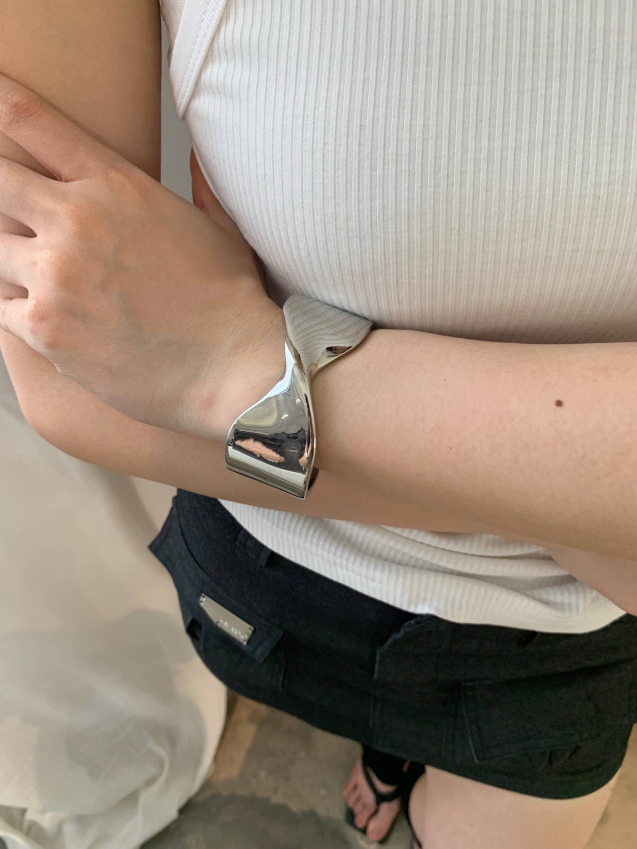 European And American Fashion Cool Bow Cold Style Metal Texture Alloy Open-ended Bracelet