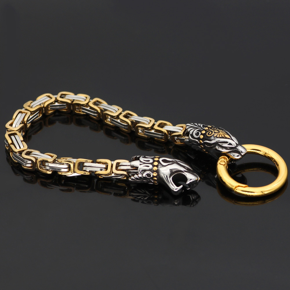 Nordic Fancy Wolf Head Emperor Chain 8mm Bracelet