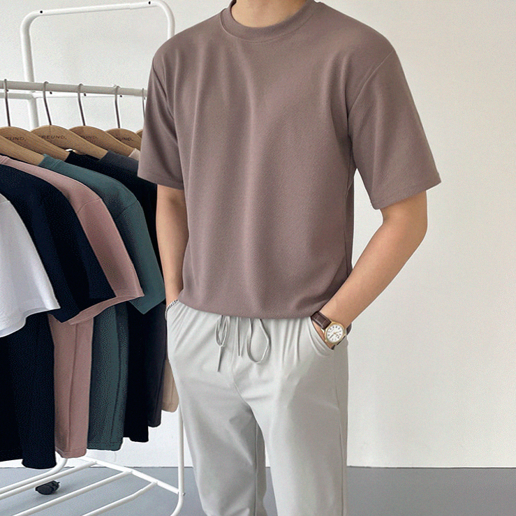 Summer Korean Version Of The Loose Trend Of Casual Solid Color Cotton Linen Half-sleeve Body Shirt