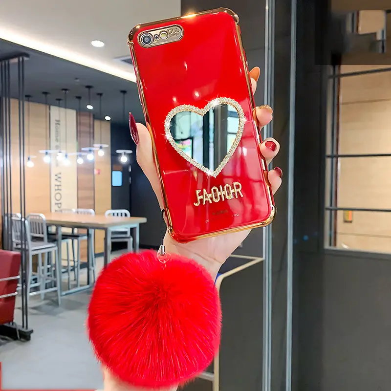 Silicone All-inclusive Love Mirror Phone Case